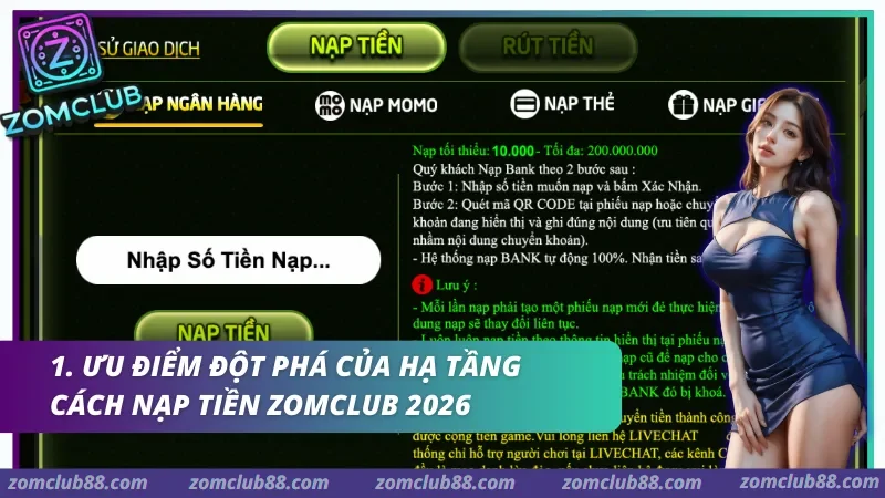 Hệ thống Cách nạp tiền Zomclub ứng dụng công nghệ duyệt tự động, hỗ trợ đồng bộ hóa tài nguyên phiên trong thời gian tối ưu.